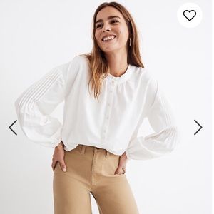 Madewell Pin Tuck Sleeve Button Down Blouse